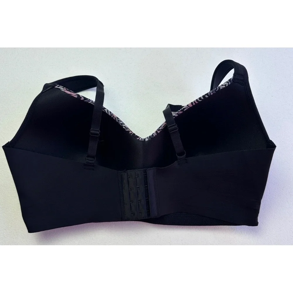Rhonda Shear 2Pk Molded Cup Bra L Black Zebra Orchid Purple Wireless Comfort - Picture 4 of 16